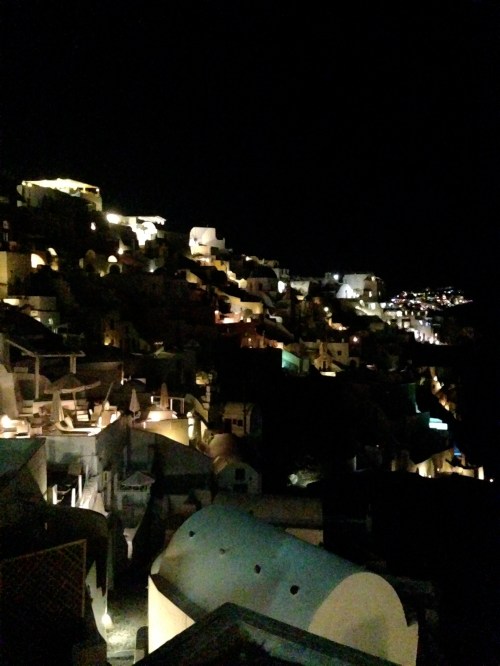 santorini at night
