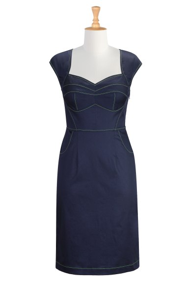 eShakti, Corset Style Stretch Dress, The Lady Olive